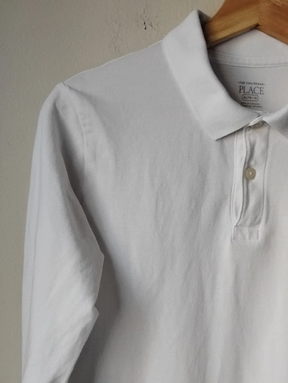 🌺💙 The Children's Place Size XL Long Sleeve Pique Polo White